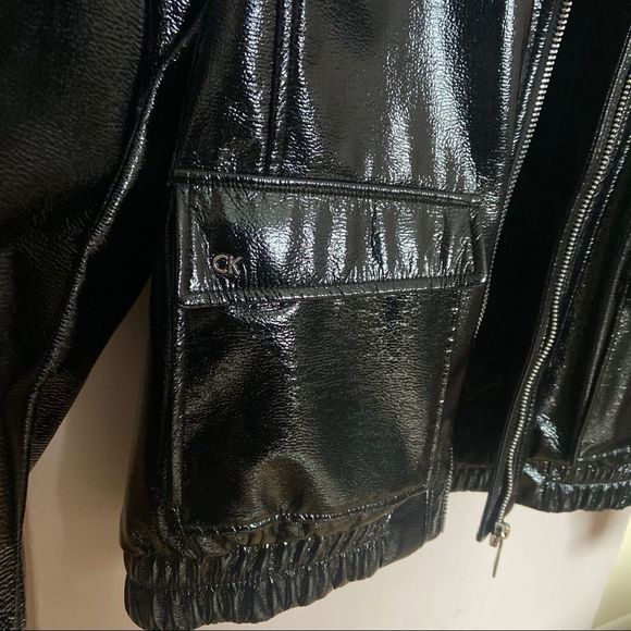 Calvin Klein women faux leather jacket size M - Picture 5 of 7